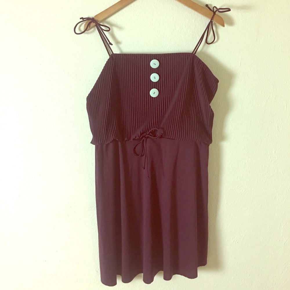 3 for $30- Vintage 1970s Plum Mini Sundress